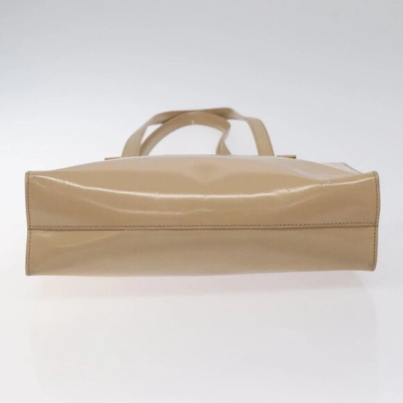 PRADA Shoulder Bag Enamel Beige Silver Auth - Picture 8 of 16